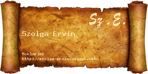 Szolga Ervin névjegykártya